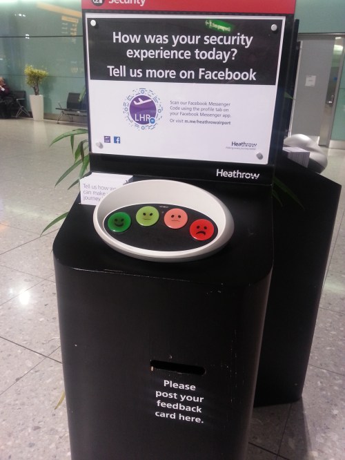 Smiley terminal at Heathrow airport